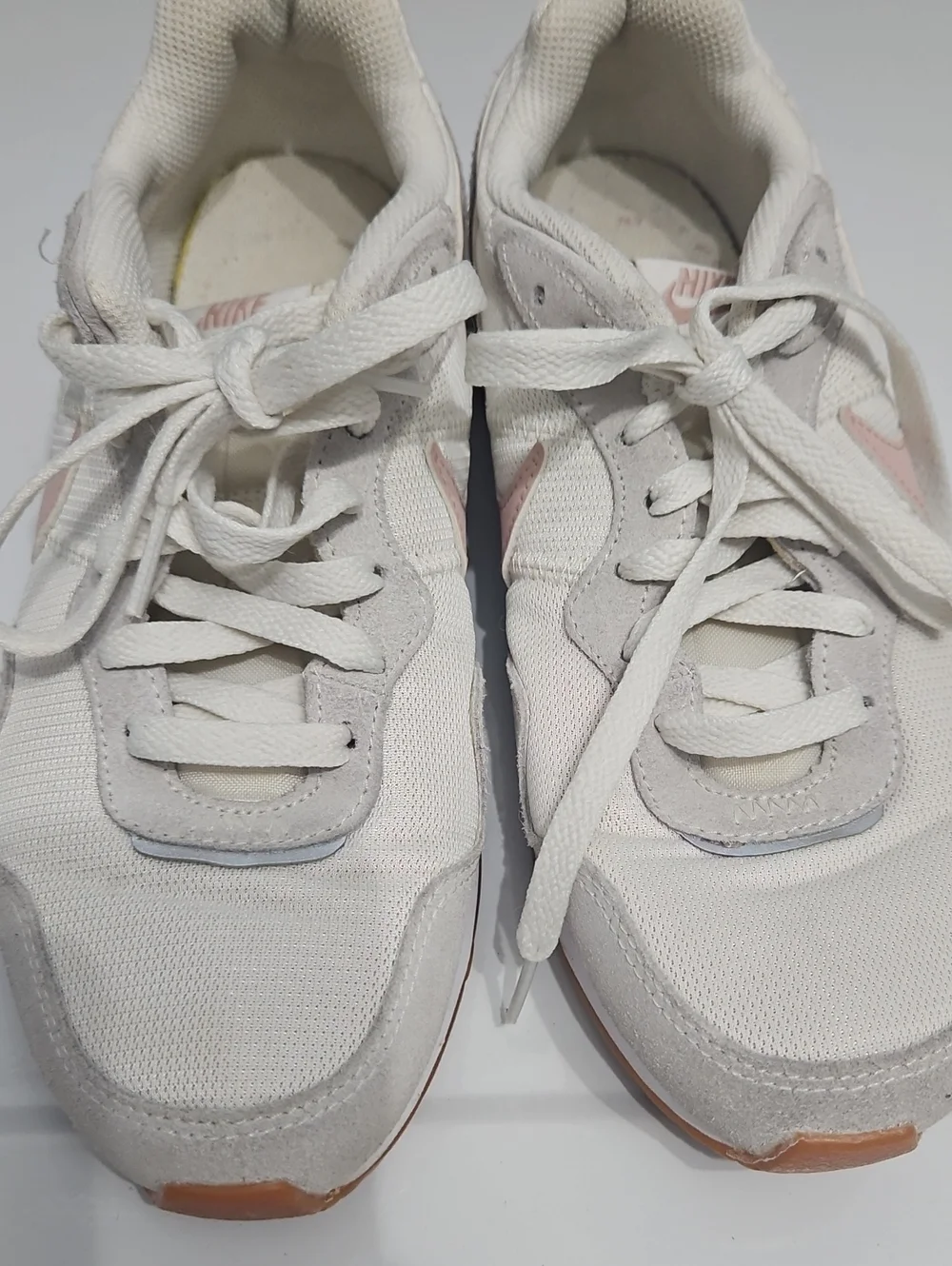 Nike Women White with Light Pink Accent Sneakers